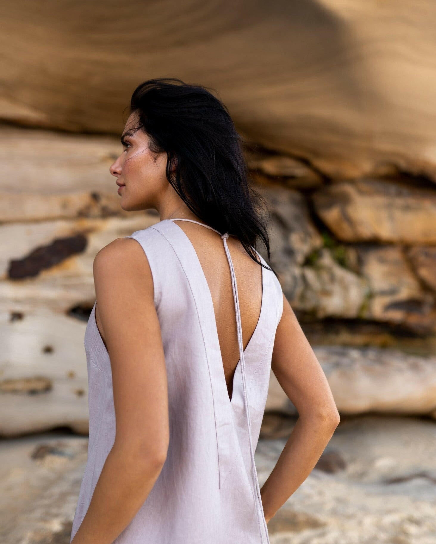 Sleeveless V Dress | Sample.