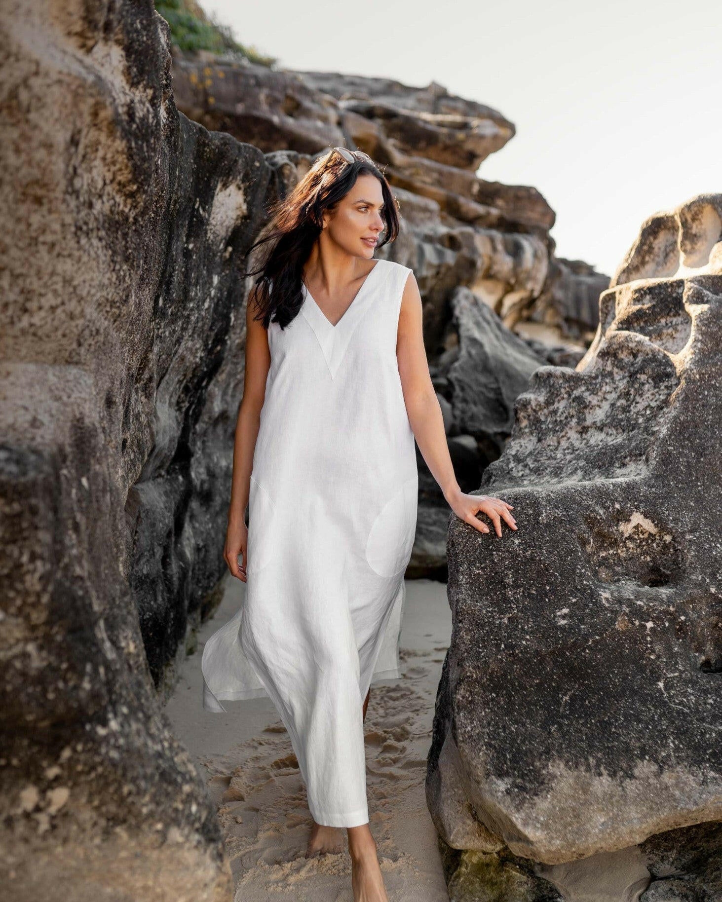 Sleeveless V Dress | Sample.