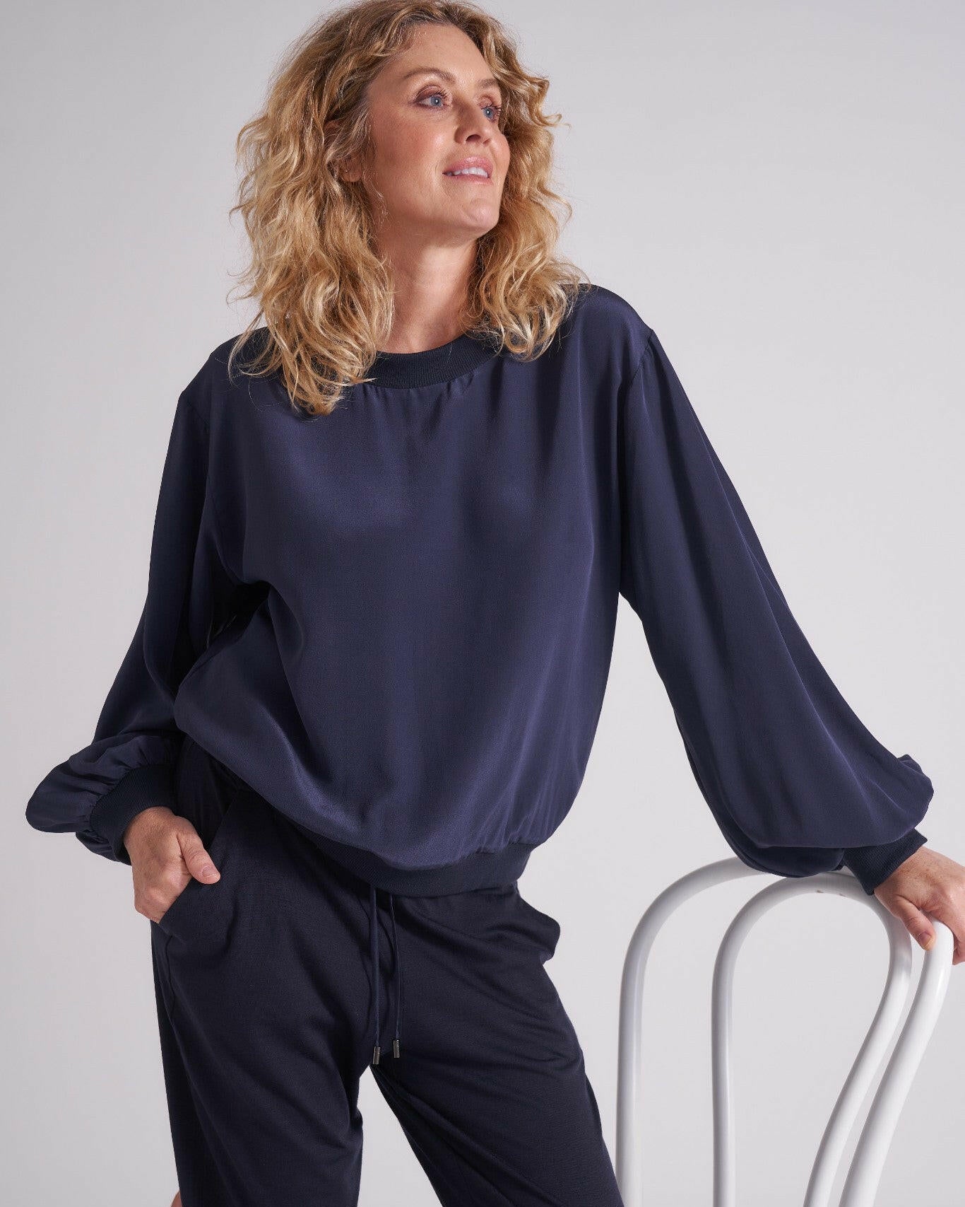 Crew Silk Sweatshirt.