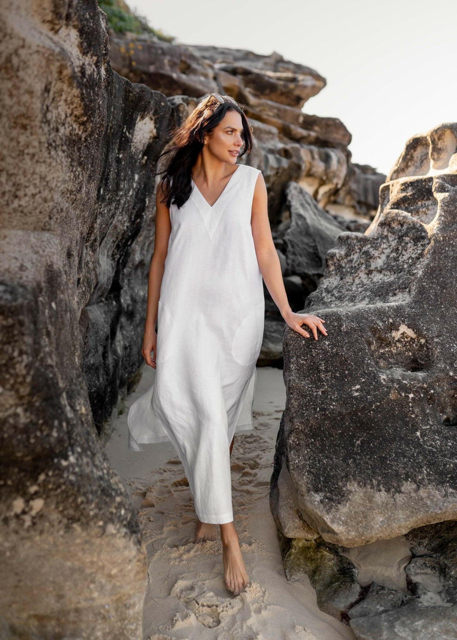 Sleeveless V Dress | Sample.