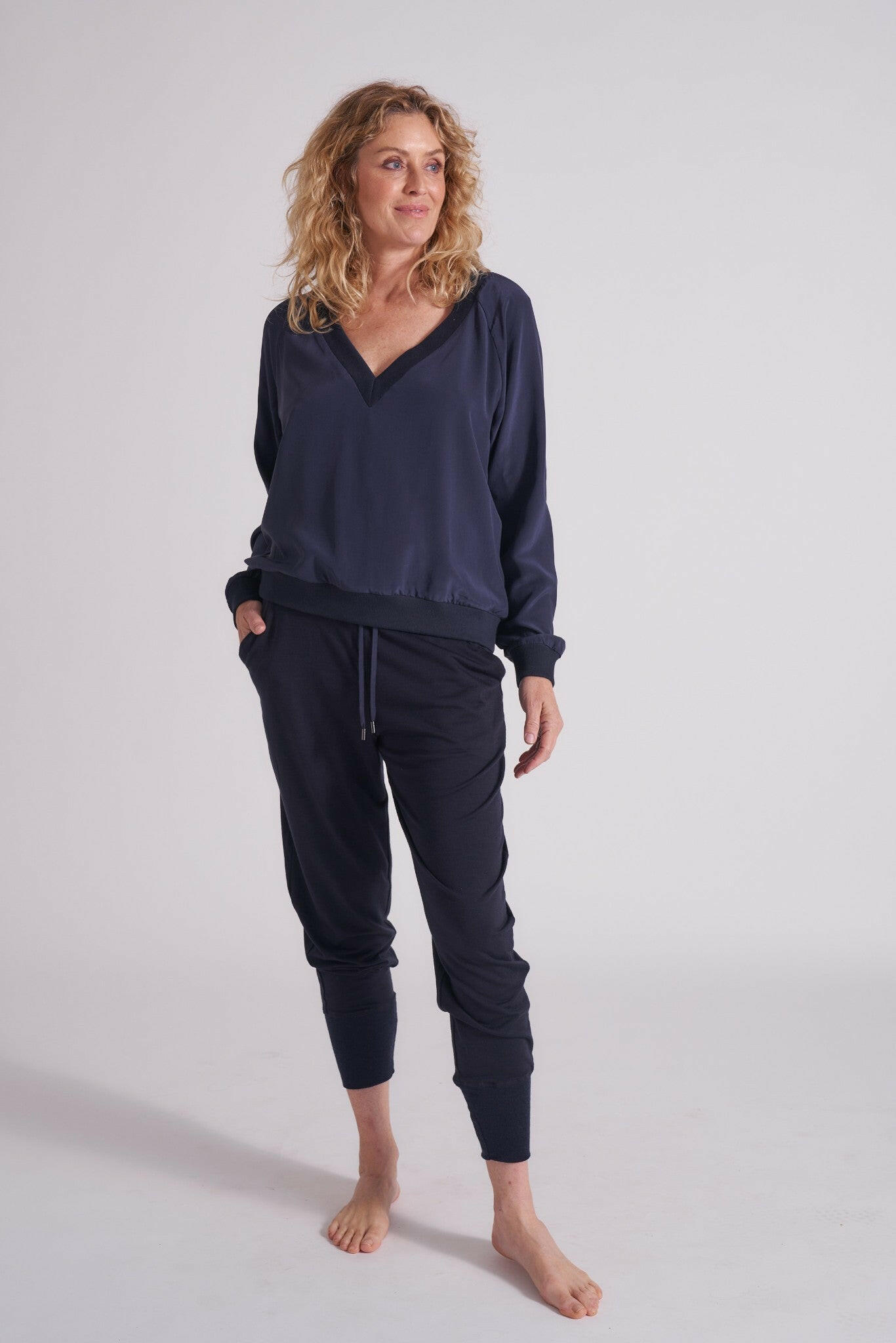Merino Wool Lounge Pants | Ink Blue.